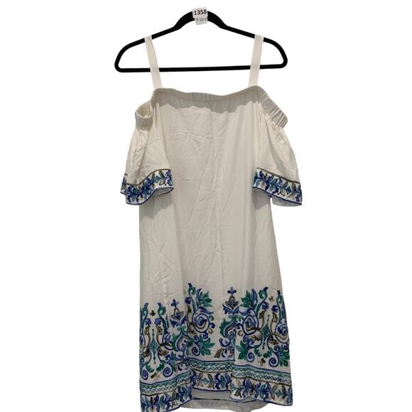 Cottage Core, Embroidered, Vintage Sandra Darren Dress White - Picture 3 of 3